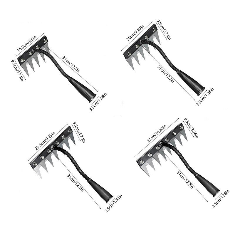 5/6/7/8 Teeth 1PCS Carbon Steel Garden Hand Rake for Farm Garden Weeding Tools Scarifier Agricultural Nail Harrow Metal Harrow