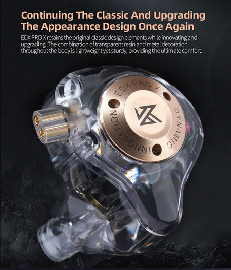KZ EDX PRO X IEM Earphones Dynamic Drive HiFi Deep Bass Sound Earbud Sport Music Noise Cancelling Headset with Detachable Cable