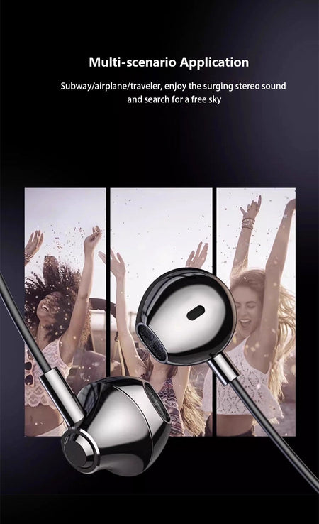 Wired Earphones USB Type C 3.5mm HiFi Headphones Bass Stereo With Volume Control Earbuds For Samsung Galaxy iPhone Huawei Xiaomi