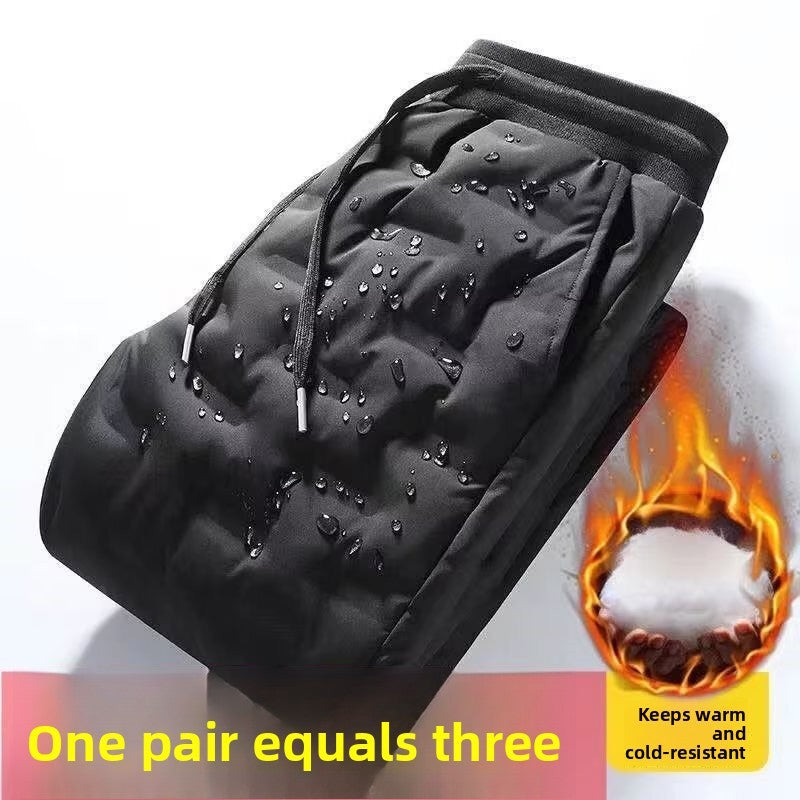 Men's down Cotton Trousers Windproof Waterproof Warm Winter Sports Loose Snowy Long Pants Youth Casual Faion Trendy  C...