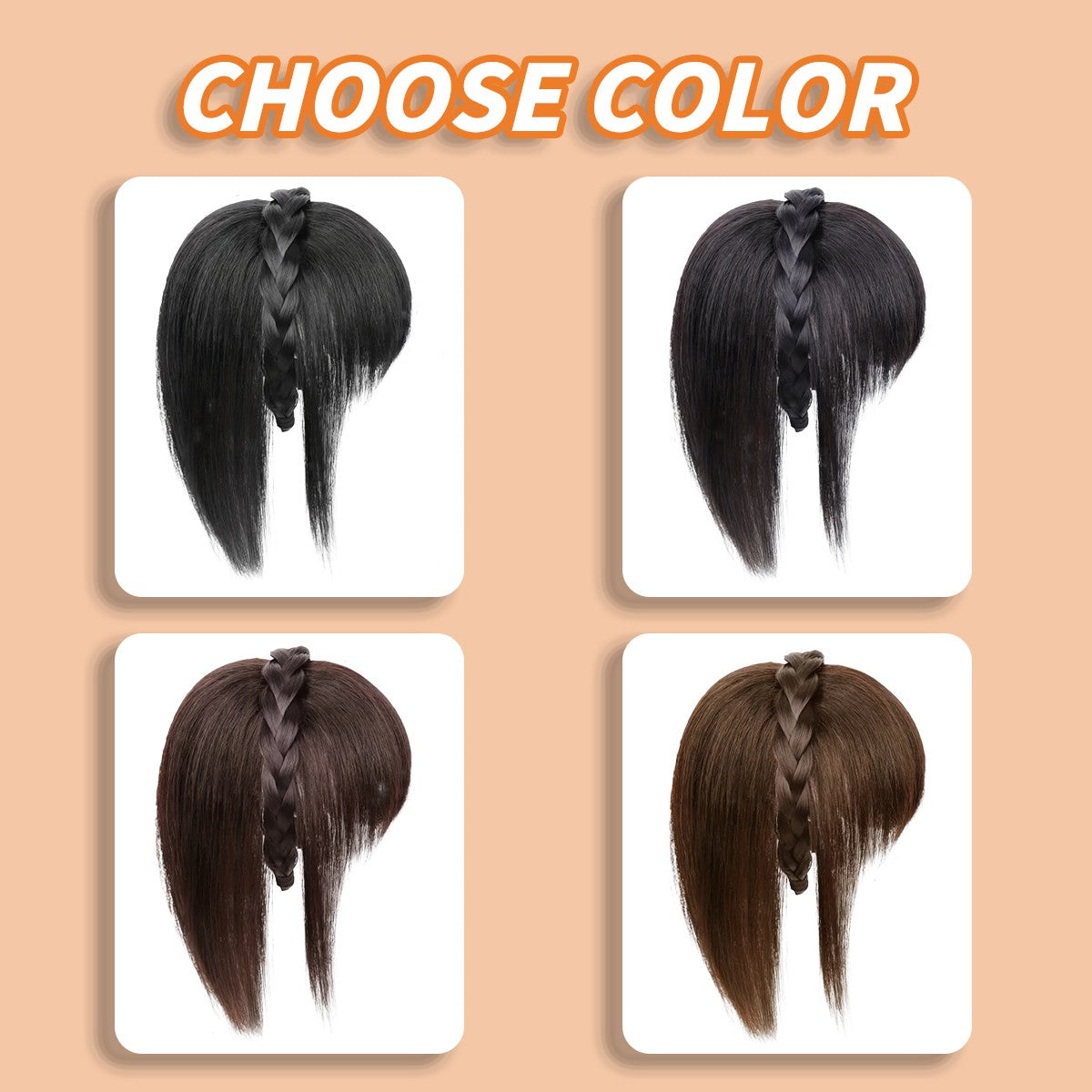 Synthetic Hair Topper With Headband Hair Bangs 3D Hair Bangs Synthetic Hair Clip In Hair Extensions For Daily Use Hair Accessori