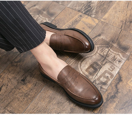 High Quality Casual Business Shoes Men Leather Loafers Classic Men's Dress Shoes Formal Office Leather Brogues Shoes Male