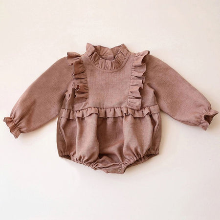 Vintage Floral Baby Girl Romper Spring Baby Girl Clothes For Wedding Party