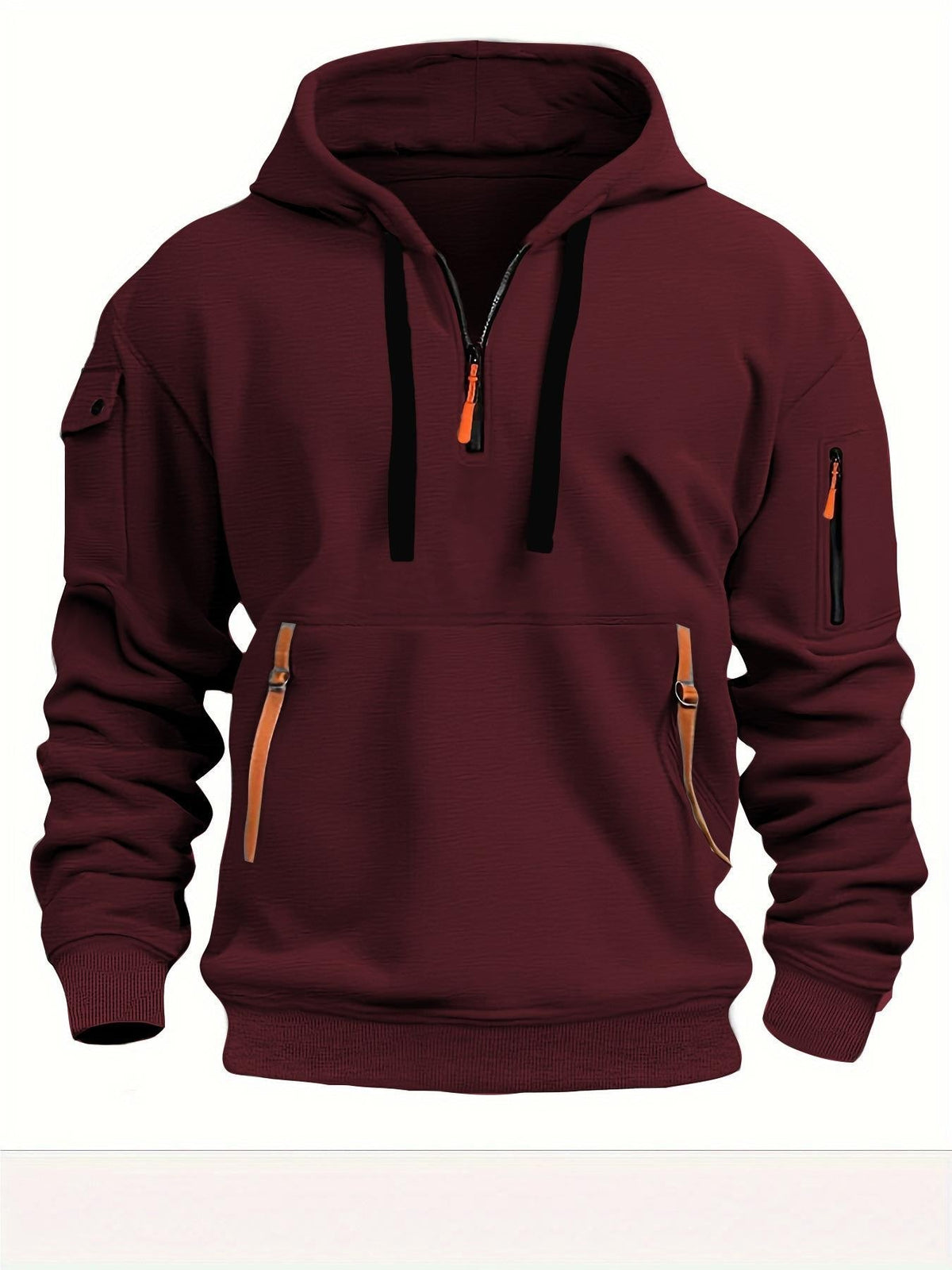 2025 New Multi Pocket Zipper Fleece Hooded Casual Shirt for Men and Women Plus Size Loose Pullover Fashion Sweatshirt top