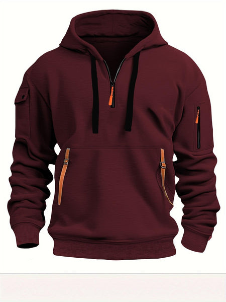 2025 New Multi Pocket Zipper Fleece Hooded Casual Shirt for Men and Women Plus Size Loose Pullover Fashion Sweatshirt top