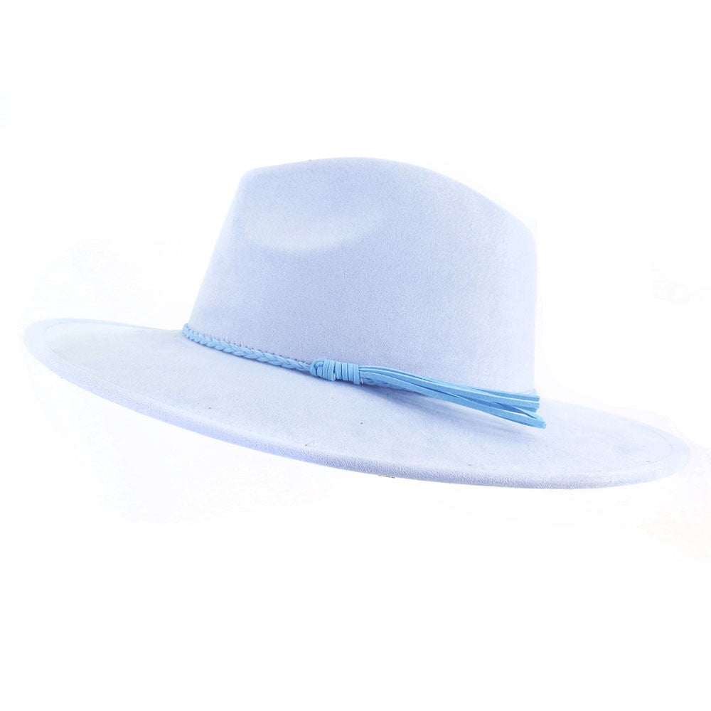Vegan suede hat belt accessories heart-shaped wide-brimmed fedora hat for men and women felt jazz hat classic chapeau femme