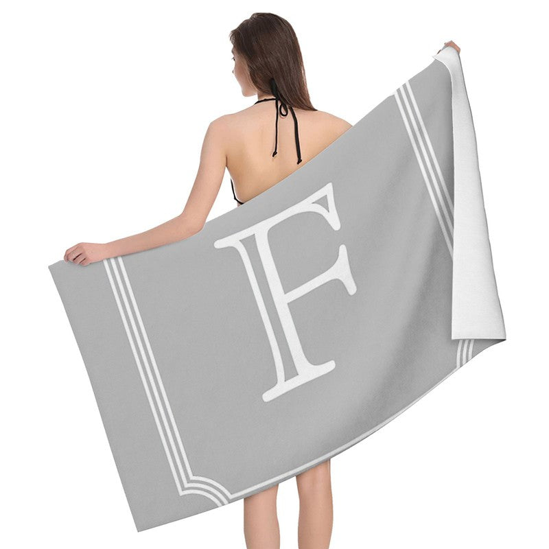 Home bath towels for the body towels bathroom letters and flower quick drying microfiber beach towel man and women large sports