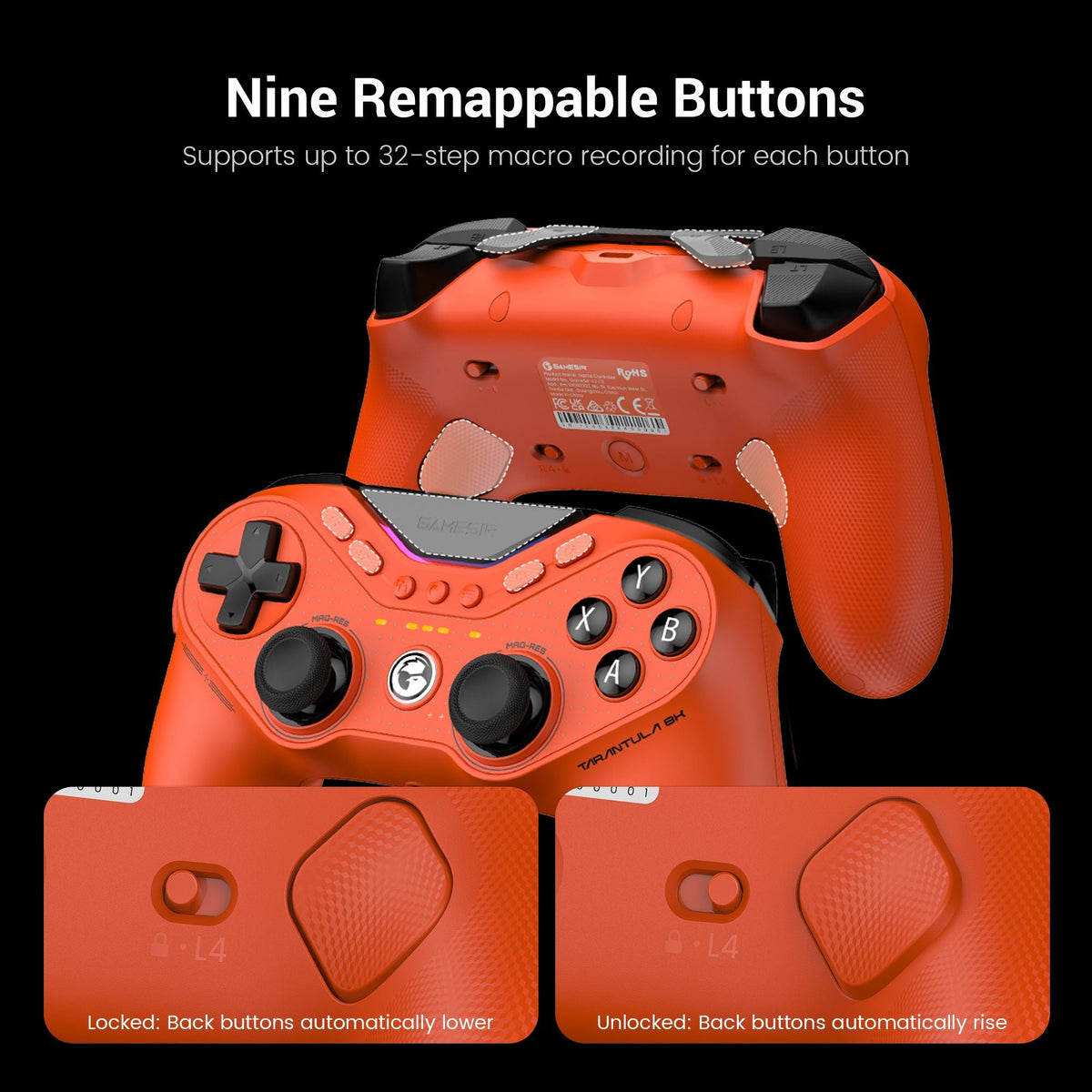 GameSir Tarantula 8K PC Wired Controller Lightweight Gaming Gamepad Steam Wired Similar PS5 Symmetric DS4 Joystick Controller