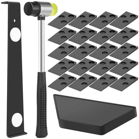 23Pcs Wood Floor Installation Kit Complete Laminate Wood Flooring Tool with Double Faced Hammer Heavy Duty Pull Bar Tool