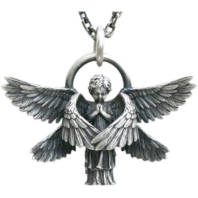 Silver-Plated Anime Mecha Beautiful Girl Girl Pendant Necklace Men and Women Hip-Hop Rock Punk Trendy Jewelry Gift