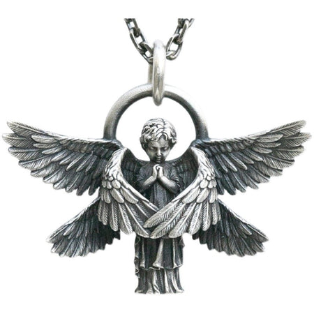 Silver-Plated Anime Mecha Beautiful Girl Girl Pendant Necklace Men and Women Hip-Hop Rock Punk Trendy Jewelry Gift