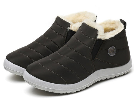 Women Boots Waterproof Winter Boots Fur Shoes Women Slip On Ankle Boots Snow Botas Mujer 2025 Winter Shoes Couple Short Boot