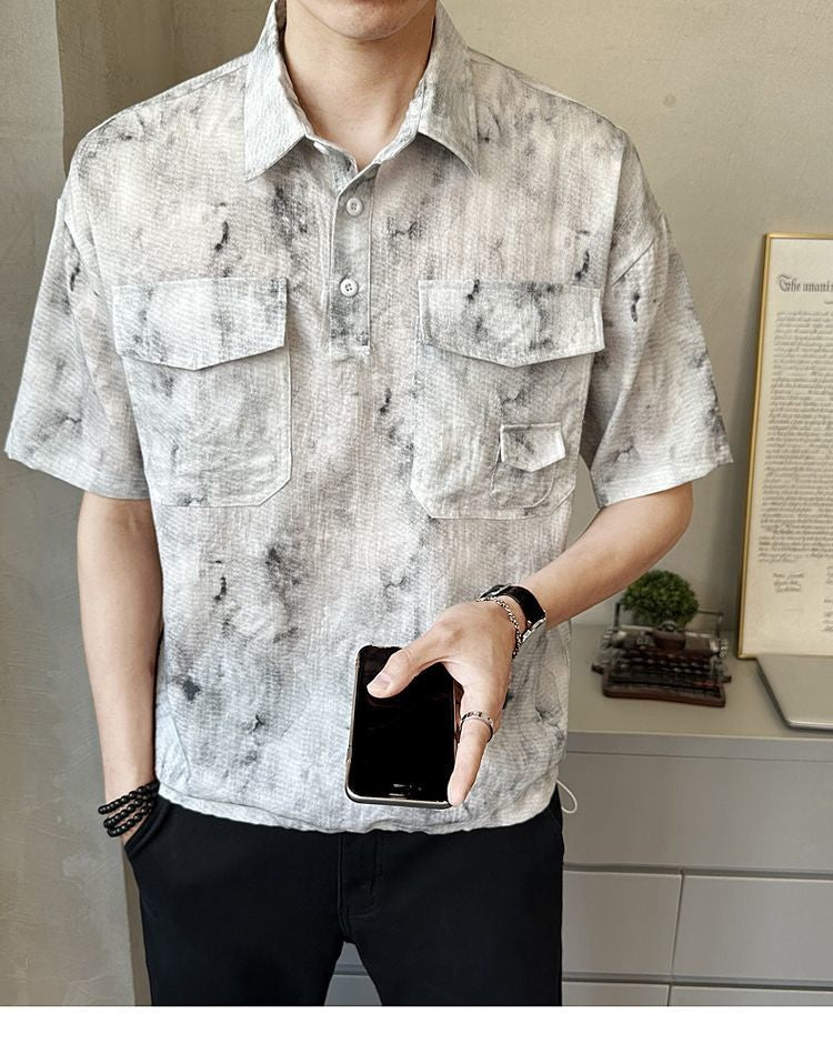 2025 High-end New Short-sleeved Men's Shirt Summer Fashion Trendy Brand Half-sleeved Thin Loose Casual Trend