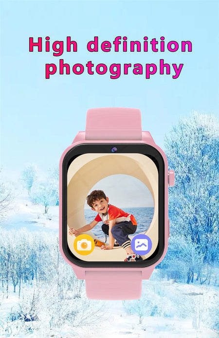 2025 New Children Smart Watch Alarm Clock LED Flashlight Waterproof Kid Watches HD Camera Take Photo Puzzle Game Smartwatch Girl