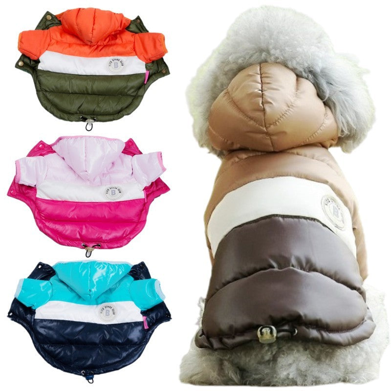 Winter Padded Dog Down Jacket Warm Soft Dog Clothes Fashion Puppy Jacket Cute Solid Cat Coat Pet Outfits French Bulldog Clothes