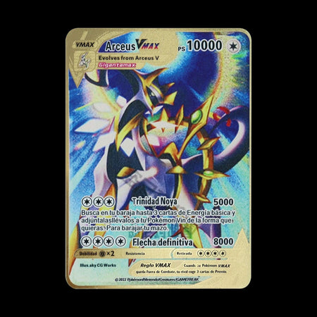Pokemon 183200 Points High Hp  Gold Black English French Metal Cards Vmax Mega GX Game Collection Cards Charizard Pikachu Mewtwo