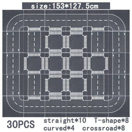 City Road Street Baseplate Straight Crossroad Curve T-Junction Building Blocks Base Plate 32*32 Compatible All Brands City