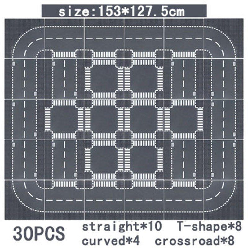 City Road Street Baseplate Straight Crossroad Curve T-Junction Building Blocks Base Plate 32*32 Compatible All Brands City