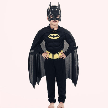 Halloween Children Boys Bat Cosplay Costume Batboy Fancy Black Superhero Cosplay Kids Costume Outfits Comic Masquerade Evening