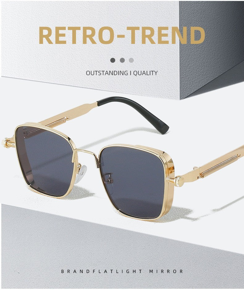 2025 Polarized Sunglasses Men High End Handsome Driving Special Anti UV High Quality Metal Punk Fashion Trends Sunglasses