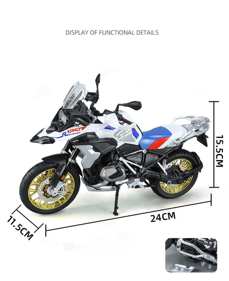 1/9 R1250 GS ADV Alloy Racing Motorcycle Diecasts Street Sports Motorcycle Model Simulation With Light Collection Kids Toys Gift