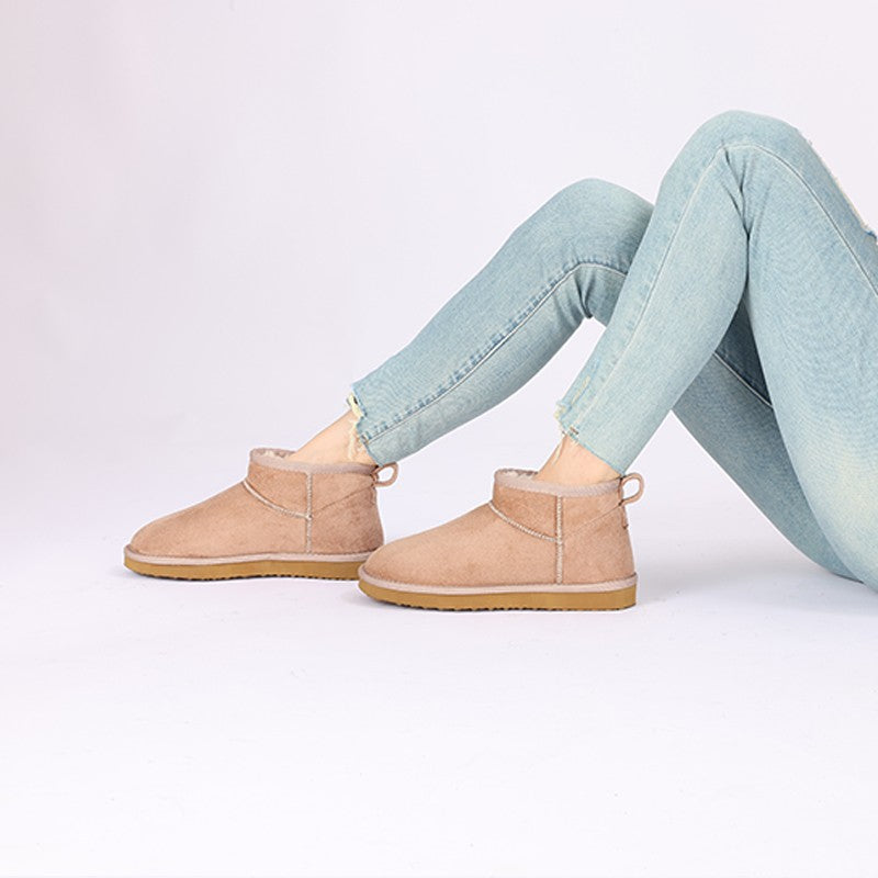 Litfun Women Winter Snow Boots Classic Fur Plush Ankle Snow Boots Brand Outdoor Antiskid Short Boot Warm Fuzzy Home Cotton Shoes