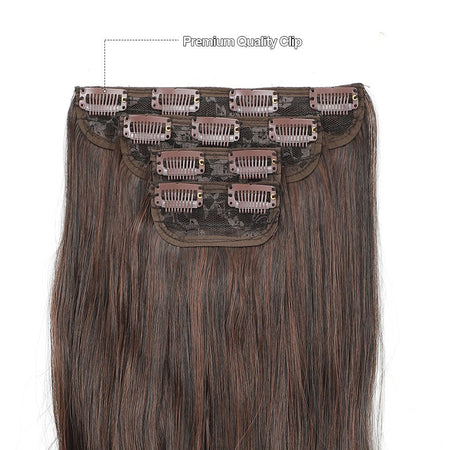 24Inch 61cm Body Wave Synthetic Wavy Blond 27/613 White Clip In Hair Extensions 4Pcs/lot 220g Heat Resistant Fiber