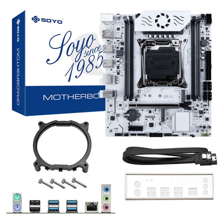 SOYO X99 Motherboard DDR4 LGA2011-3 with M slot 2 Supports C612 Chipset Dual channel DDR4 SATA 3.0 White Cooling Armored Fan