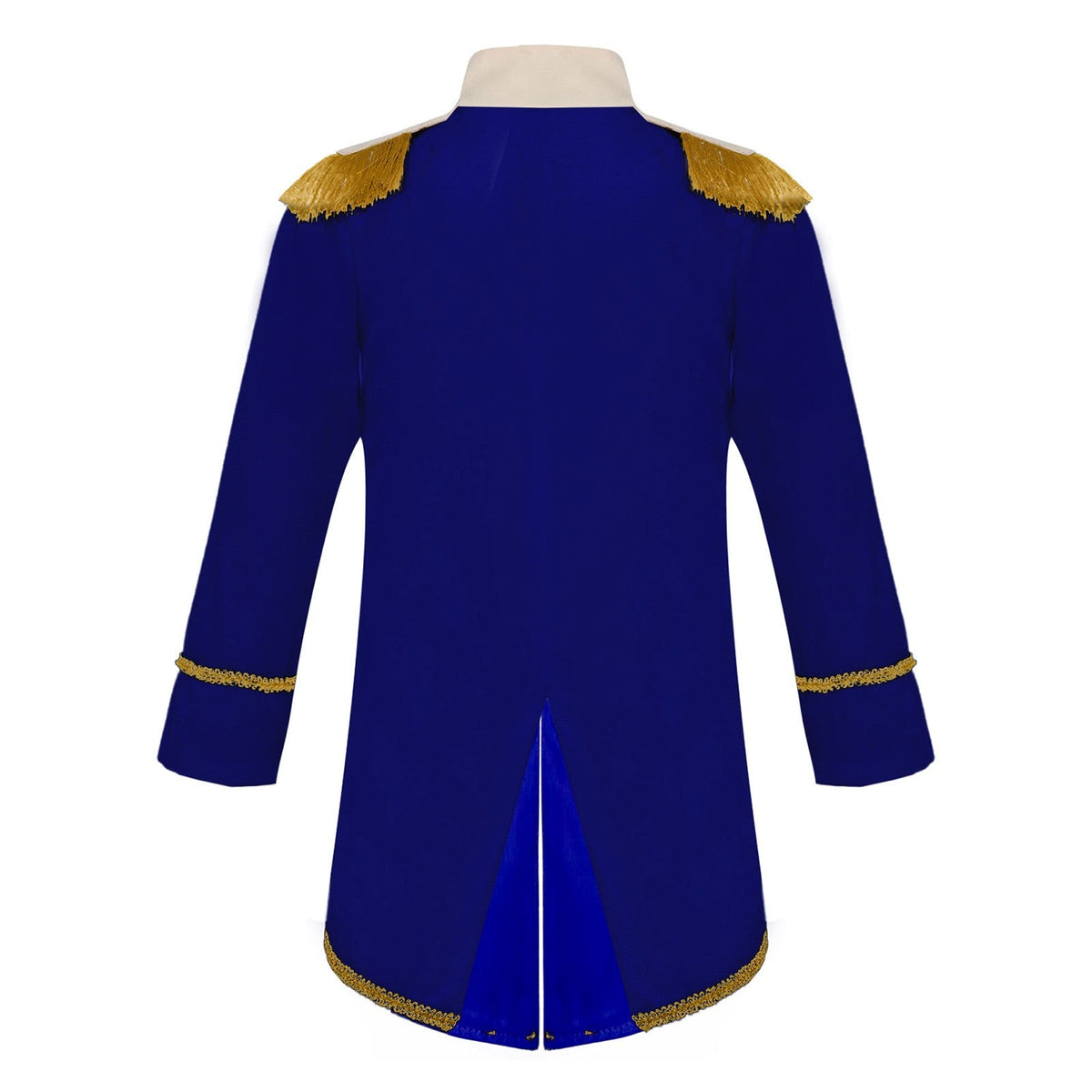 Little Boys Prince Cosplay Costume Long Sleeve Gold Fringe Braiding Velvet Tuxedo Tailcoat Royal Court Cosplay Jacket Dress Up