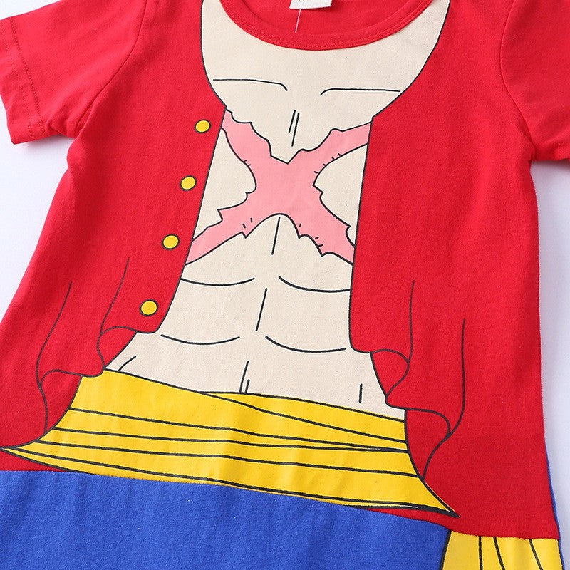 0-2 Years Old Children's Cartoon One-piece Baby Role Play Short-sleeved Romper Kids Cotton Clothes Baby Girl and Boy Clothes