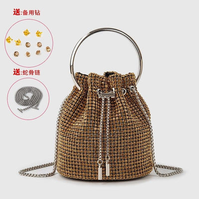 Women's bag 2024 a w bucket bags Women's inlaid diamond bag Fashion dinner women luxury single shoulder designer handbags