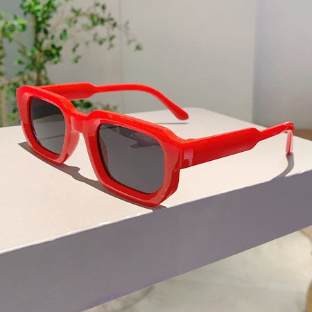 New Men Vintage Rectangle Frame Sunglasses Fashion Retro Sun Glasses Luxury Brand Design Glasses UV400 Eyewear Women Goggles