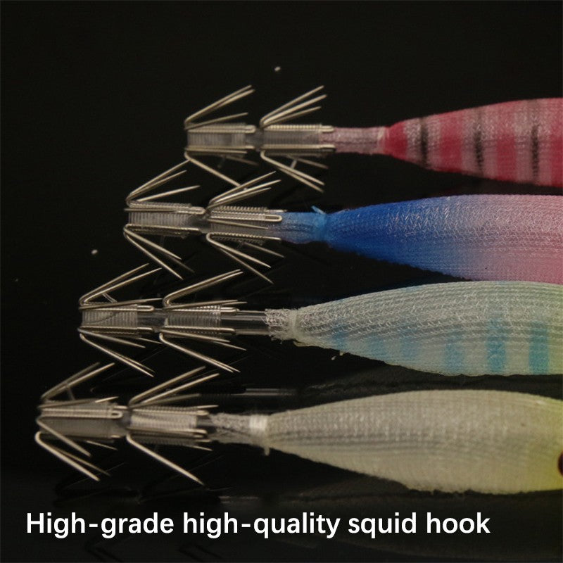 8cm 4g Squid Jig Lure, Soft Plastic Artificial Bait with Hook for Saltwater Fishing