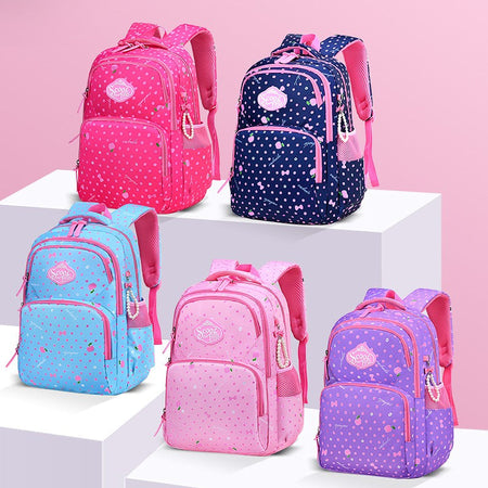 Orthopedic Primary Kid Backpack School Bags for Girls Fruit Flower Color Grades 1-3-6 Children's Backpack Teen Rucksack Mochila