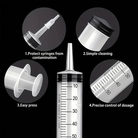 60/100/150ml large syringe with 100 cm of tubing, converter, cap set, garden injector, for liquid lipstick paint epoxy resin oil