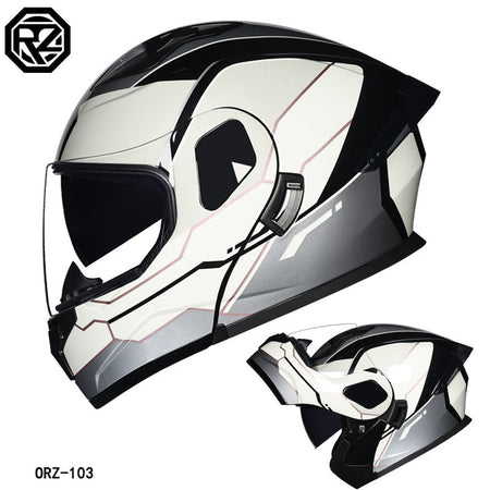 ORZ's latest high-quality motorcycle modular flip helmet ABS material dual lens full helmet DOT batch