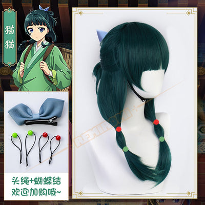 Maomao Cosplay Wig Synthetic Anime The Apothecary Diaries Green Hair 2 Styles Kusuriya no Hitorigoto Hairpin Headress +Wig Cap