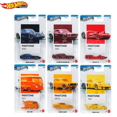 Genuine Hot Wheels Silver Series Pantone Artsy Set Porsche/Camaro/Kombi/Mustang/Nissan 1:64 Diecast Vehicle Alloy Car Model Gift