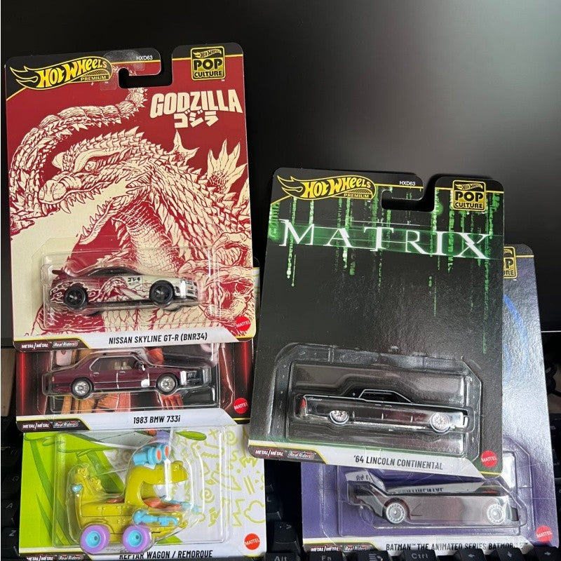 Original Hot Wheels Pop Culture N Series 1/64 Nissan Skyline Bmw Lincoln Alloy Die-Cast Car Model Collection Gifts Surprise Toys