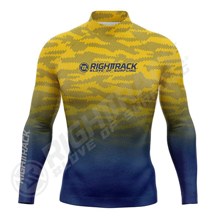 New Men's Surfing Shirt Camouflage Gradient Lycra Rashguard RIGHTTRACK Surf Sportswear Beach UV Protection Swimwear UPF50+