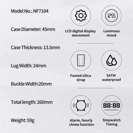 NAVIFORCE Brand Original Men Fashion Watch Water Resistant Personality Wristwatches Luxury Silicone Strap Electronic Clock 2024