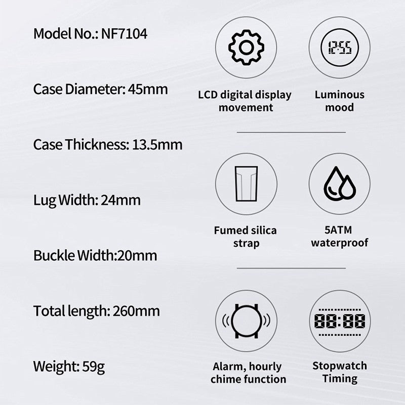 NAVIFORCE Brand Original Men Fashion Watch Water Resistant Personality Wristwatches Luxury Silicone Strap Electronic Clock 2024
