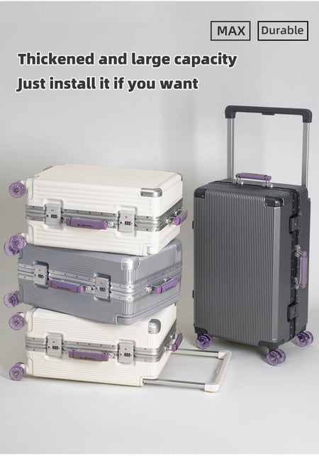 New Style Skate-Wheel Luggage, 24-inch Travel Suitcase, 20-inch Carry-On Suitcase, Premium Combination Lock Suitcase, Business T