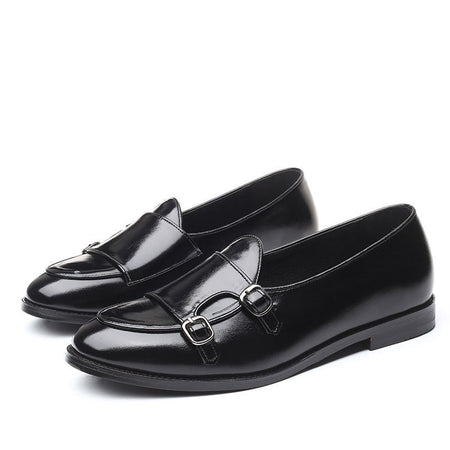 Man Shoes Leather Loafers designer Fashion Slip-on Casual Comfortable Double Monk Dress Shoe