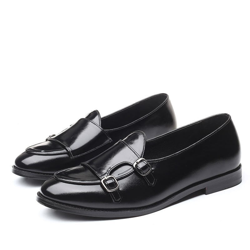 Man Shoes Leather Loafers designer Fashion Slip-on Casual Comfortable Double Monk Dress Shoe