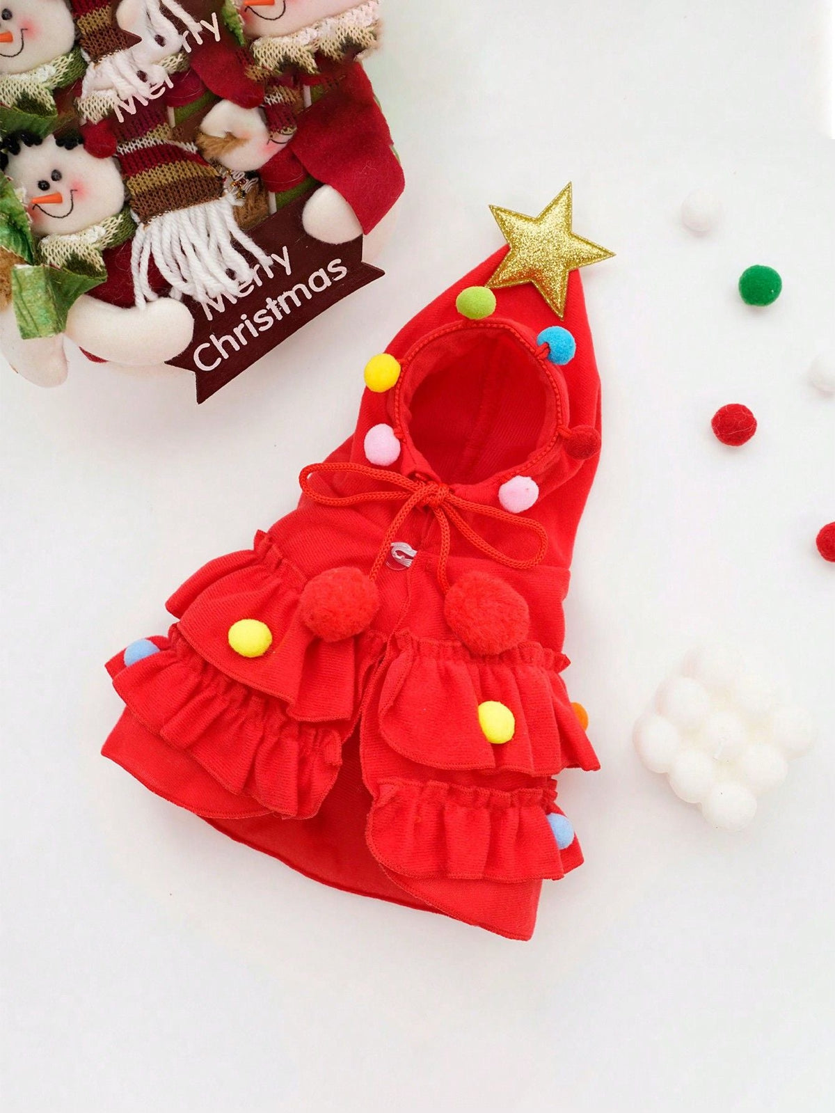 Christmas Pet Costume, Autumn And Winter Dog Cape, Christmas Tree Design Pet Cloak Shawl, Dog Transformation Outfit