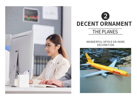 Scale 1:400 Metal Aircraft Replica DHL Boeing 757 Airplane Diecast Model Plane Aeroplane Home Office Miniature Toys for Children