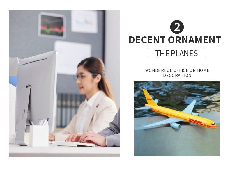 Scale 1:400 Metal Aircraft Replica DHL Boeing 757 Airplane Diecast Model Plane Aeroplane Home Office Miniature Toys for Children