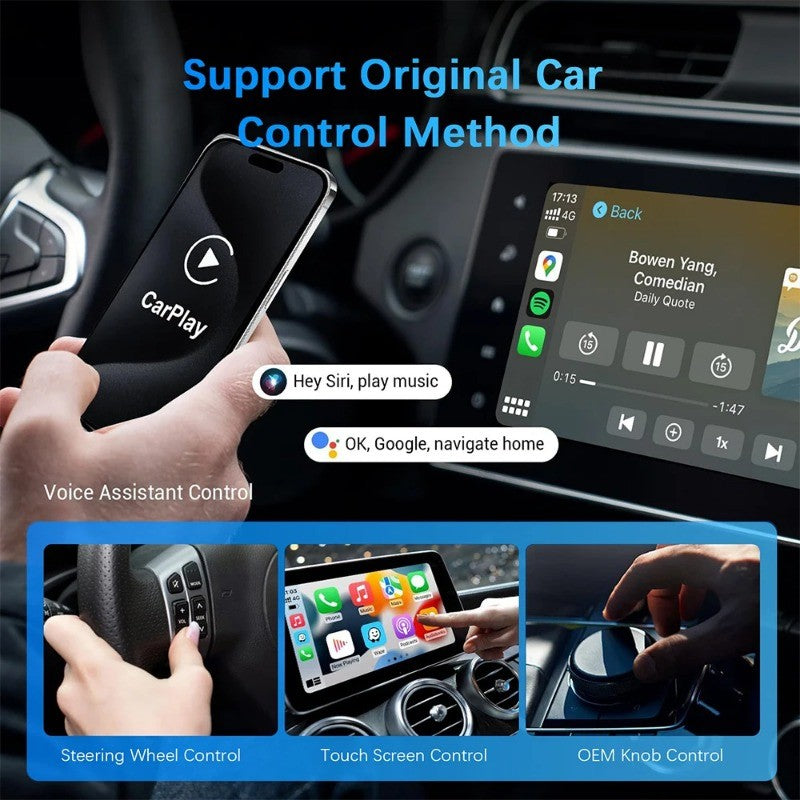 Carplay Android Auto Wireless Adapter for Toyota Mazda Nissan Camry Suzuki Subaru Citroen Audi Mercedes Kia Ford Opel Spotify BT