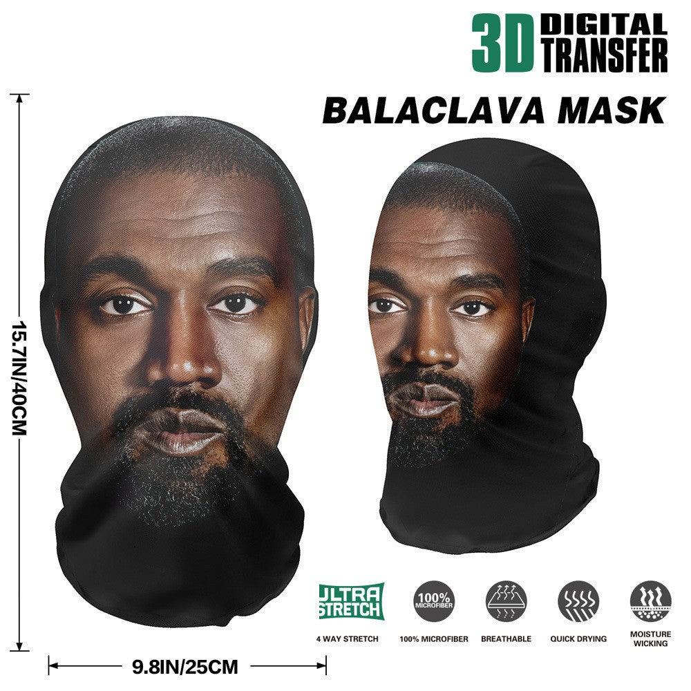 3D Printed Puff Daddy Mask Elastic Mesh Full Face Mask for Men Women Cosplay Headwear HipHop Fashion Balaclava Hood Hat Headgear